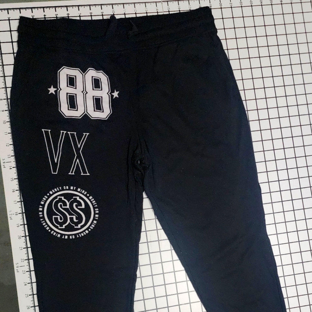 $$ Money On My Mind Jogger Sweatpants Sz Large Crown 88 MASTERPIECE with Pockets